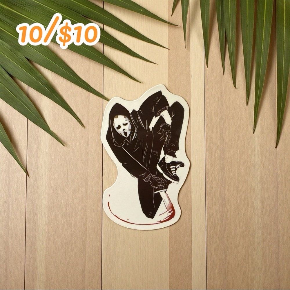 Ghostface Horror Sticker – 2 1/4” Glossy – Scream Slasher Skater Style